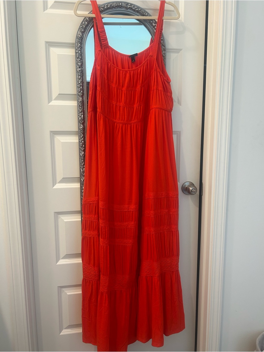 Torrid size 2 Orange (orange red) Sundress Maxi with Smocked Detail